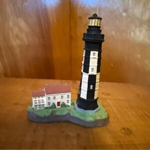 Spoontiques New Cape Henry, VA Striped Lighthouse Figurine with Cottage